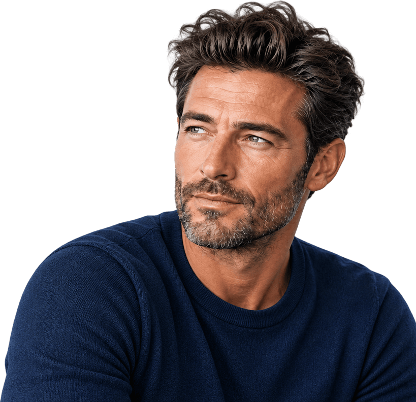 Man with thick, healthy hair