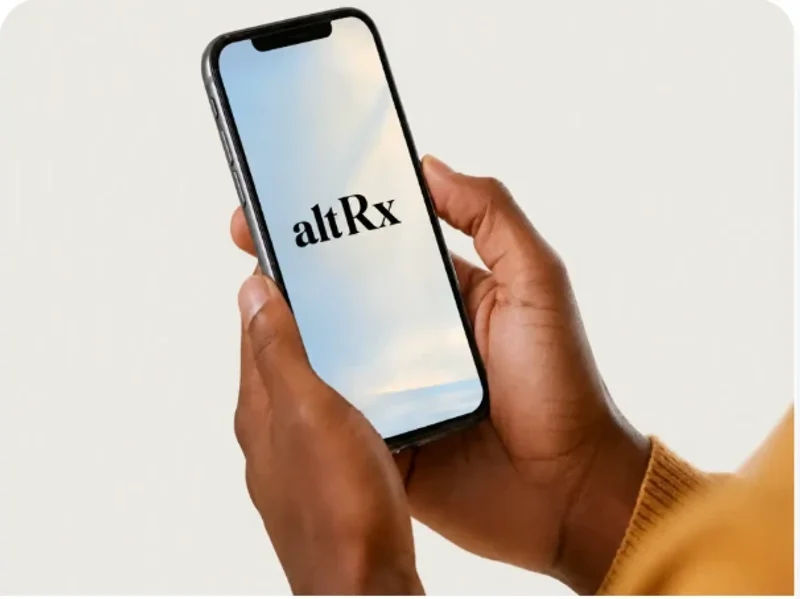The altRx app open on a phone